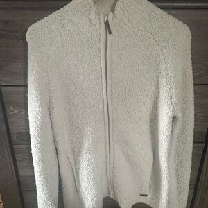 Cozy White Zip-Up Fleece Jacket